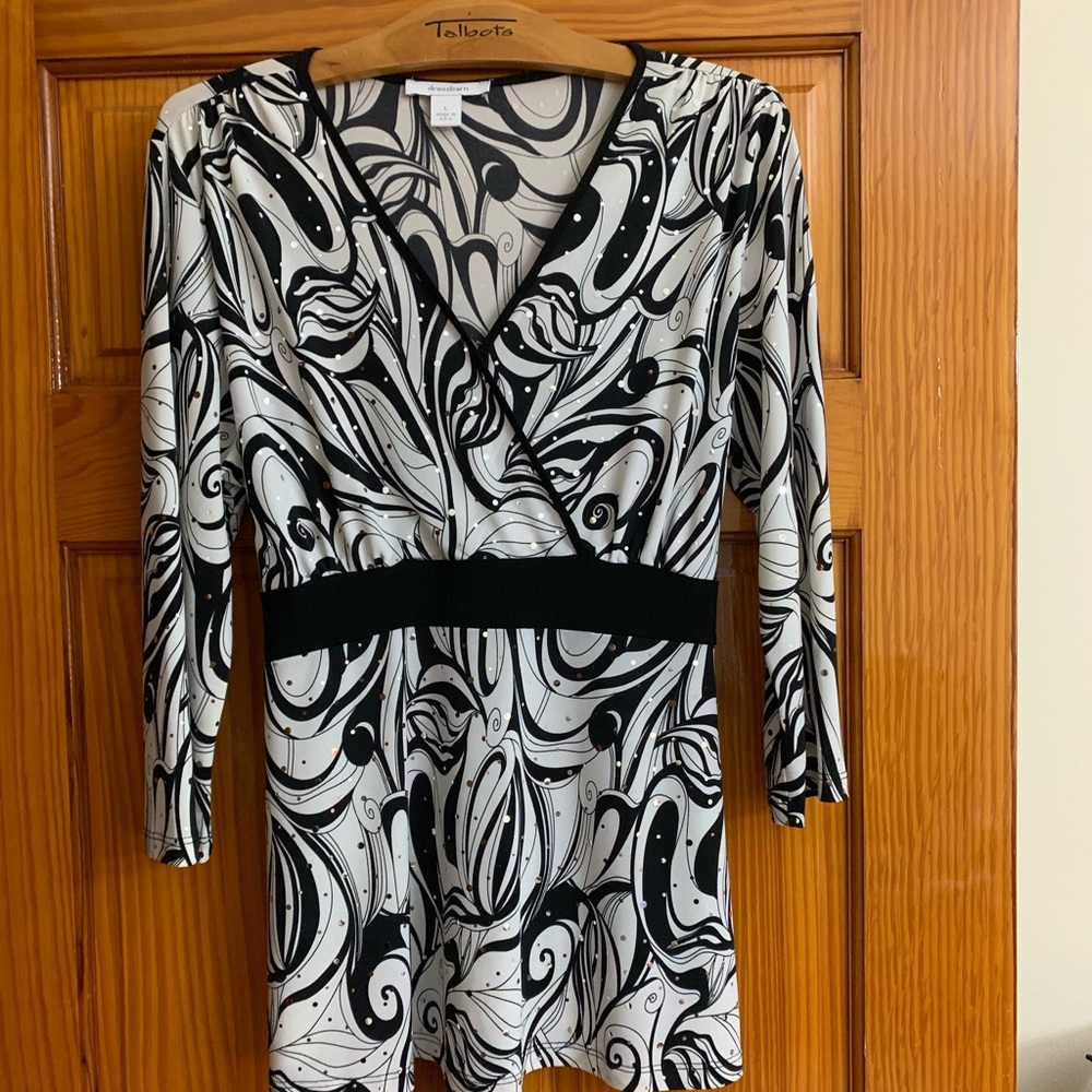 Black and white sequins shirt